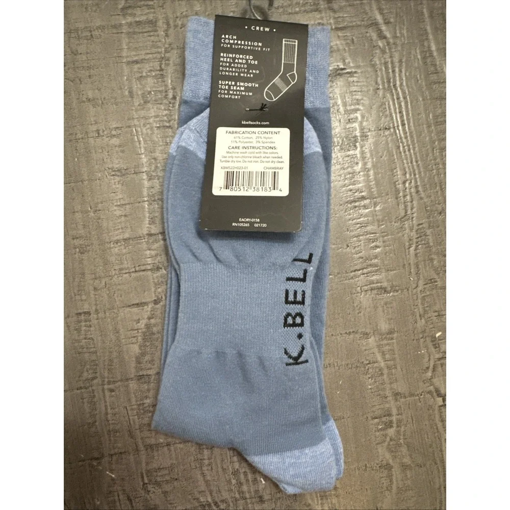 K.‎ Bell Swinger's Club Blue Golf Socks shoe size 6.5 - 12 Crew Sock Bag Clubs